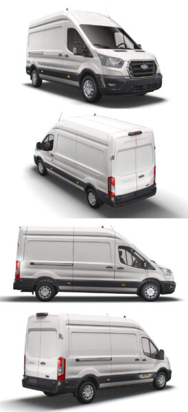 福特Ford Transit L3H3 Trend 2021款货车面包车3D模型（OBJ,FBX,MAX,Blend）