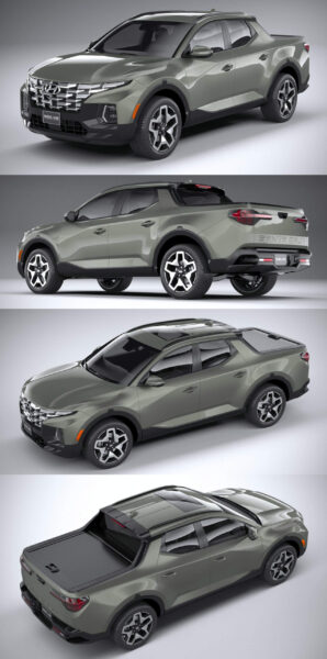 Hyundai Santa Cruz 2022款现代圣克鲁斯皮卡汽车3D模型（OBJ,FBX,MAX）
