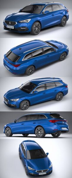 西雅特Seat Leon Sportstourer 2020款汽车3D模型（OBJ,FBX,MAX）