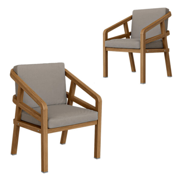 Yachtline Design实木结构灰色布艺软垫扶手椅餐椅3D模型（OBJ,FBX,MAX）