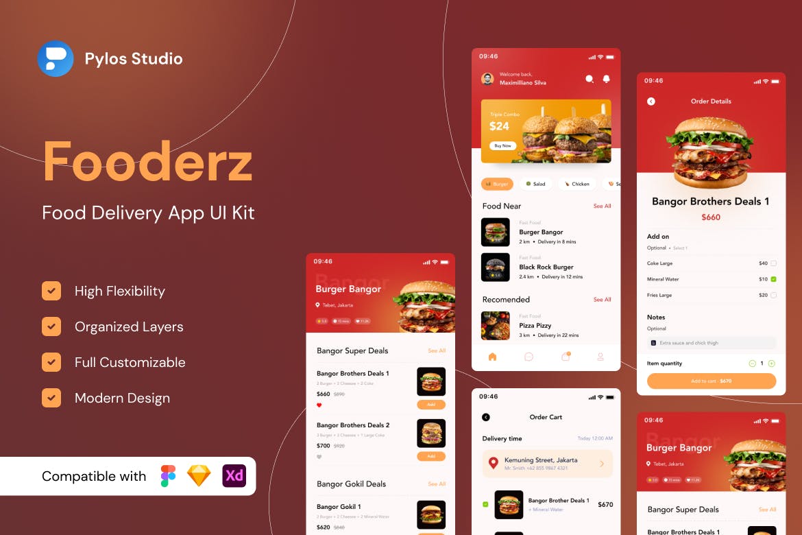 美食外卖送餐App UI Kits (FIG)