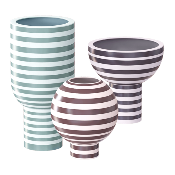 AYTM VARIA系列彩色横纹装饰花瓶3D模型（OBJ,FBX,MAX）