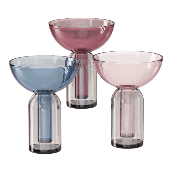 丹麦AYTM TORUS系列经典北欧极简漏斗双层玻璃花瓶3D模型（OBJ,FBX,MAX）