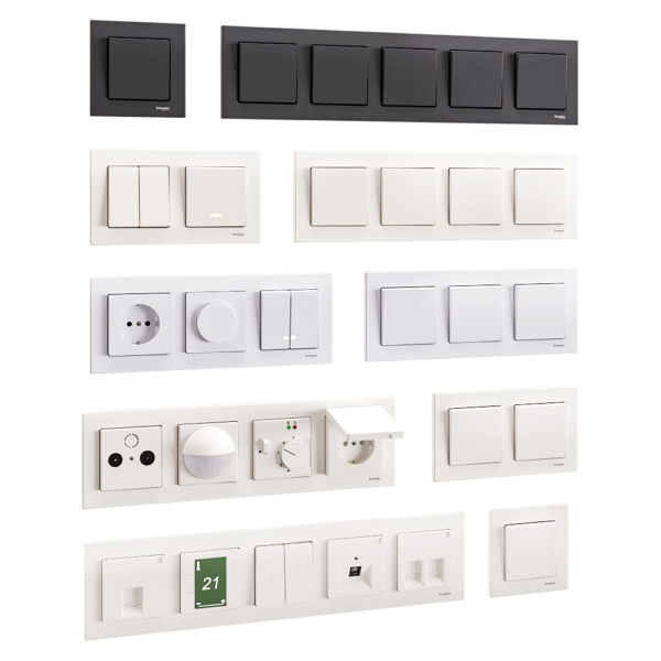 Schneider施耐德M-Plan系列开关板和插座3D模型（OBJ,FBX,MAX）