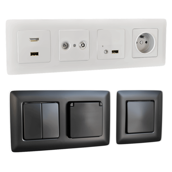 Simon 82/2开关和插座面板3D模型（OBJ,FBX,MAX）