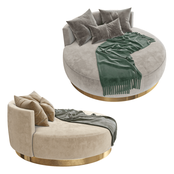 Laskasas Scarlet圆形单人布艺沙发3D模型（OBJ,FBX,MAX）