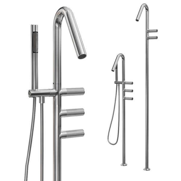 意大利Rubinetterie treemme RWIT 6082-4 IS 01全套不锈钢浴室淋浴花洒 淋浴龙头3D模型（OBJ,FBX,MAX）