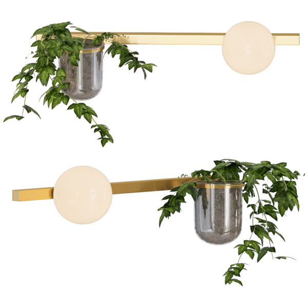 Odeon Light带绿植盆景的壁灯3D模型（OBJ,FBX,MAX）