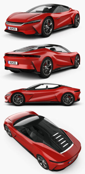2022款BYD比亚迪e-SEED GT跑车3D模型（OBJ,FBX,MAX,C4D,LWO）