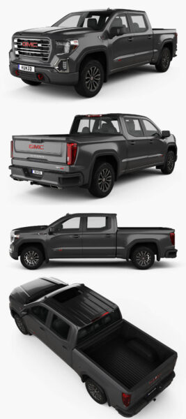 2019款GMC Sierra 1500 AT4皮卡车3D模型（OBJ,FBX,MAX,C4D,LWO）