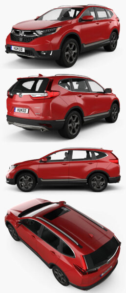 2020款Honda本田CR-V Touring SUV汽车3D模型（OBJ,FBX,MAX,C4D,LWO）