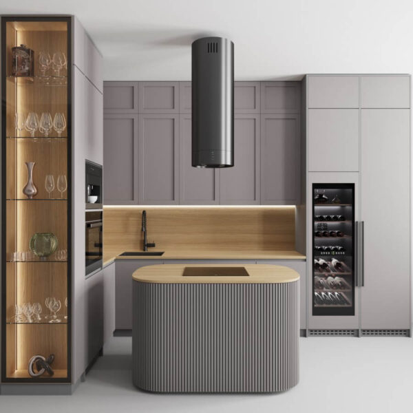 现代风格的紧凑型厨房设计 转角橱柜设计3D模型（FBX,MAX）