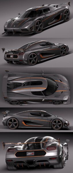 Koenigsegg 2015款科尼赛克Agera RS跑车3D模型（OBJ,FBX,MAX）