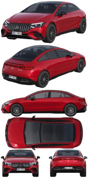 Mercedes-Benz梅赛德斯奔驰EQE 53 AMG汽车3D模型（OBJ,FBX,MAX）
