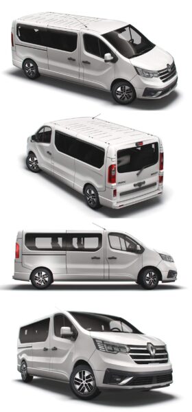 2021款Renault雷诺Trafic SpaceClass LWB豪华小巴车3D模型（OBJ,FBX,MAX,Blend）
