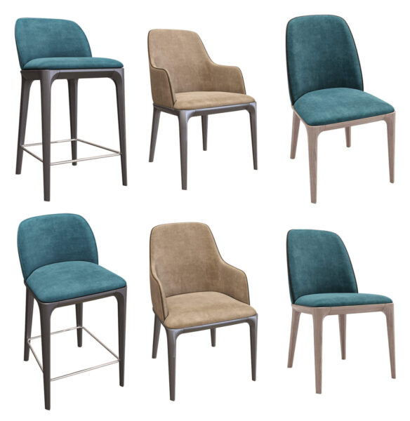 Si Lounge play系列高脚椅扶手椅靠背椅3D模型（OBJ,FBX,MAX）