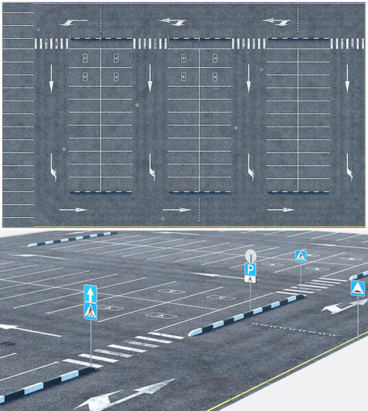 户外停车场3D模型（OBJ,MAX）