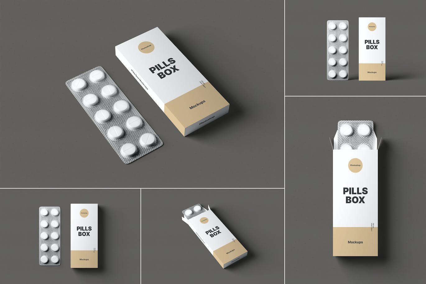 药物药盒包装设计样机 (PSD)