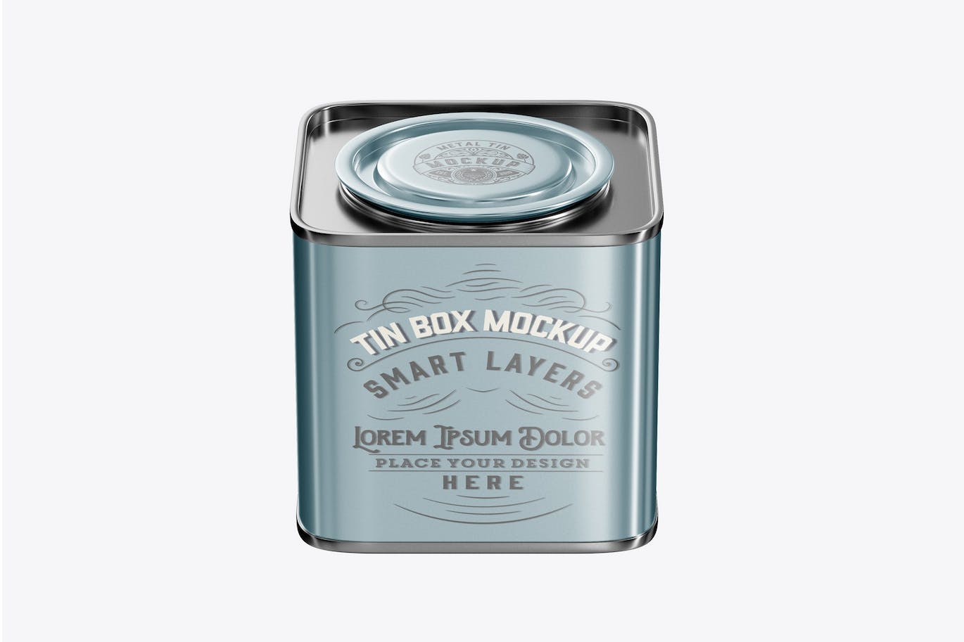 金属茶叶罐品牌包装设计样机 (PSD)