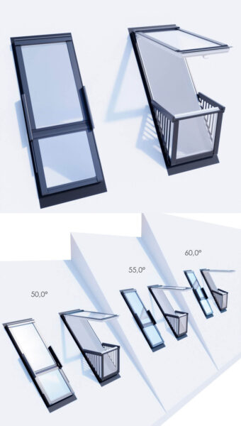 可变形的折叠式阳台天窗3D模型（FBX,MAX）