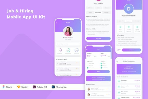 工作和招聘 App UI Kits