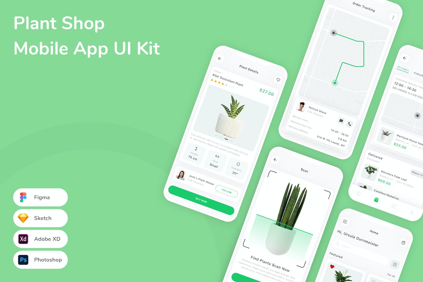 工厂商店移动应用程序App Ui Kit (FIG,PSD,SKETCH,XD)