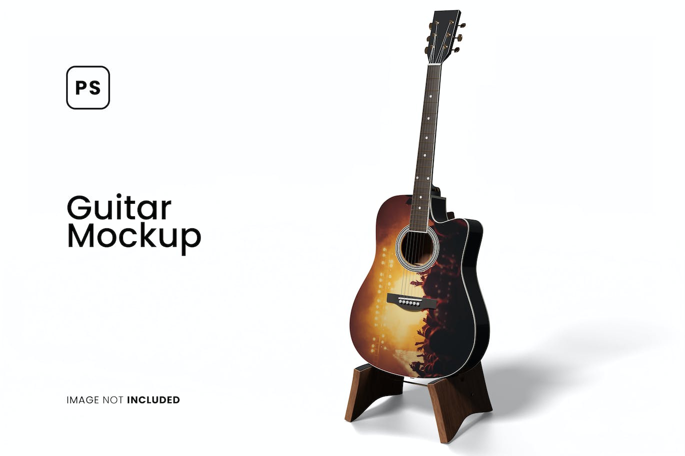 吉他乐器外观设计样机 (PSD)