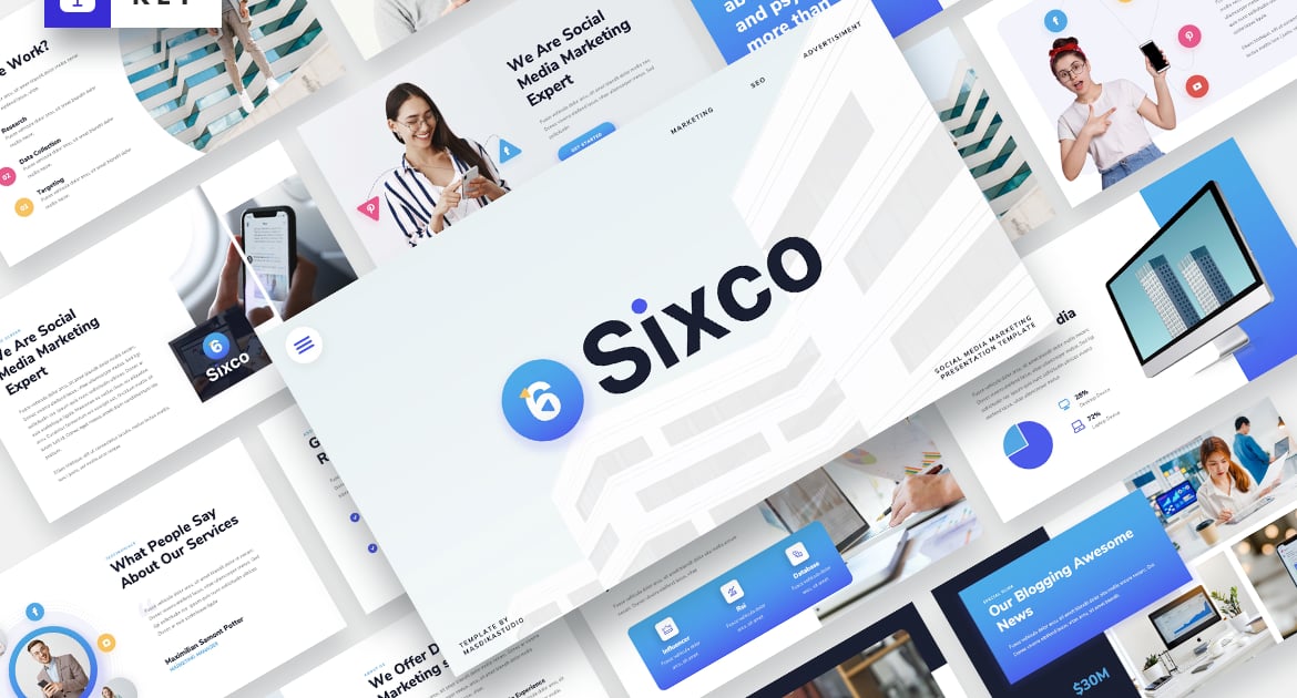 Sixco – 社交媒体营销主题演讲模板