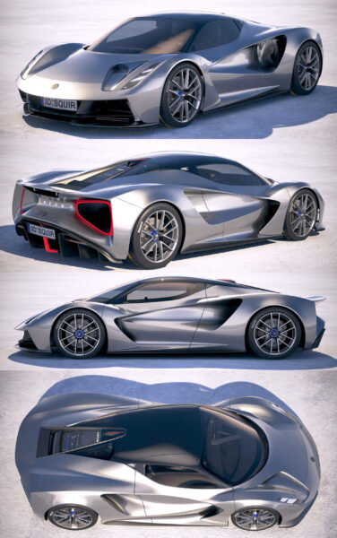 2020款路特斯Lotus Evija跑车3D模型（OBJ,FBX,MAX,C4D,LWO）