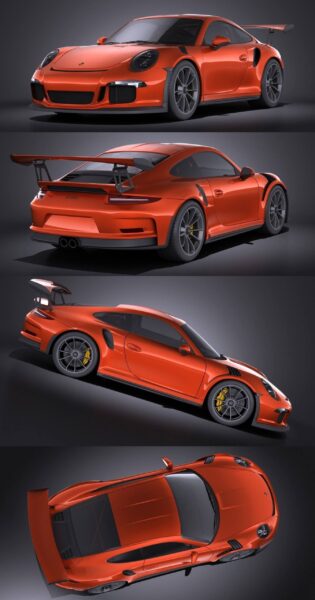 2016款保时捷Porsche 911 GT3RS跑车3D模型（OBJ,FBX,MAX,C4D,LWO）