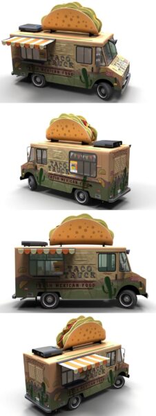 Taco食品车3D模型（OBJ,FBX,MAX）