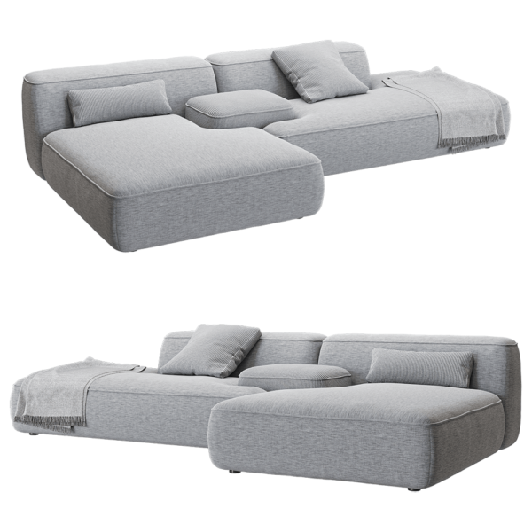 Lema Cloud北欧风极简布艺沙发3D模型（OBJ,FBX,MAX）