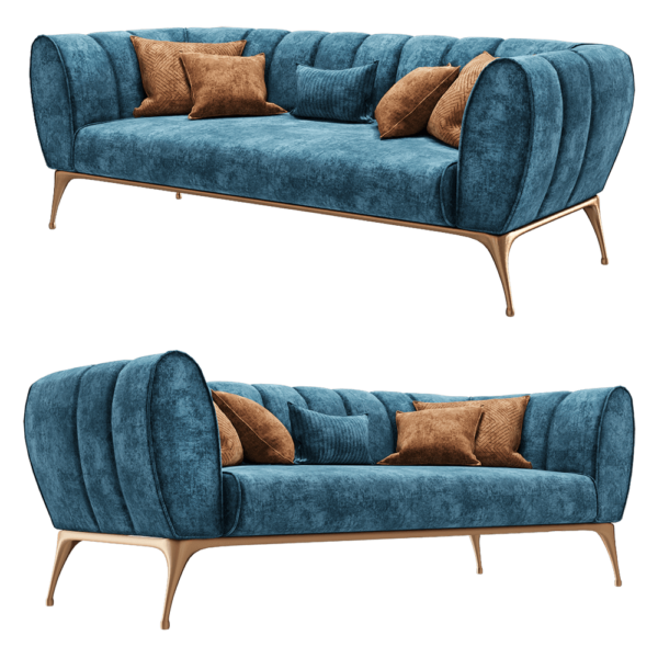 Cantori Iseo实木腿架一体式轻奢复古沙发3D模型（OBJ,FBX,MAX）