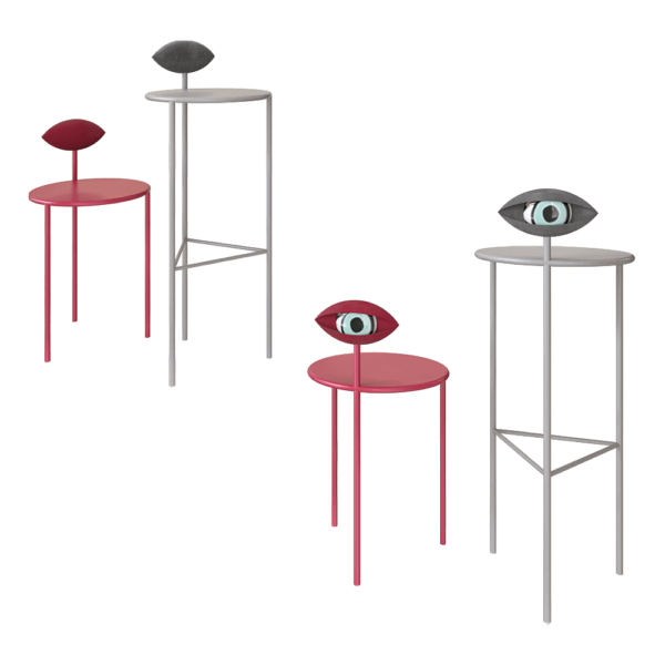 KOOB眼睛造型靠背金属高脚椅3D模型（OBJ,FBX,MAX）