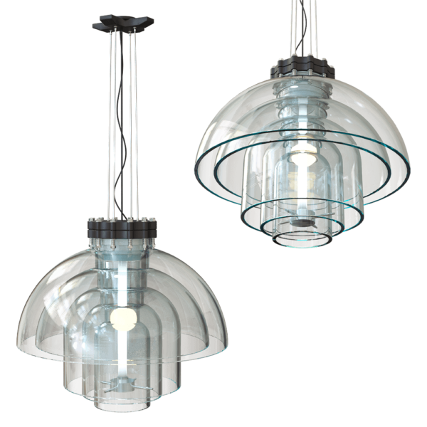 LASVIT Transmission多层玻璃灯罩吊灯3D模型（OBJ,FBX,MAX）