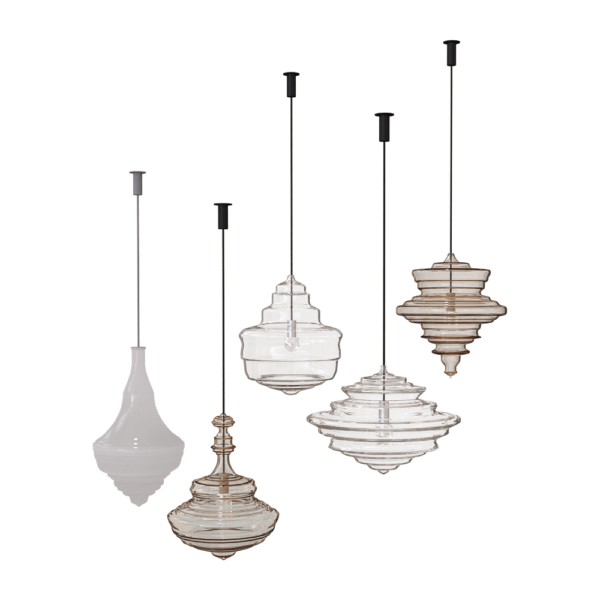 LASVIT Neverending系列玻璃灯罩吊灯3D模型（OBJ,FBX,MAX）