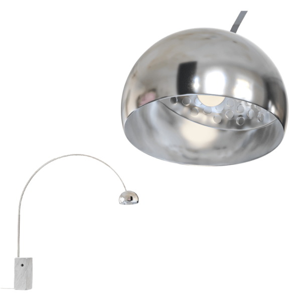 FLOS Arco大理石底座金属灯罩弧形枝干落地灯3D模型（OBJ,FBX,MAX）