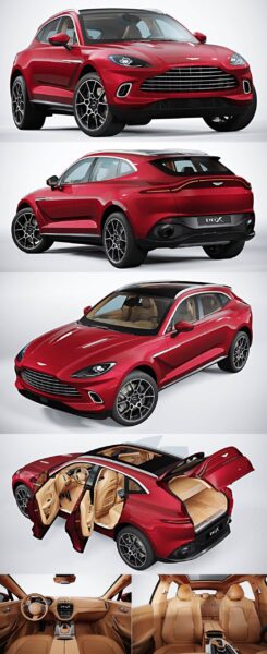 带内饰的2021款Aston Martin阿斯顿·马丁DBX汽车3D模型（OBJ,FBX,MAX）
