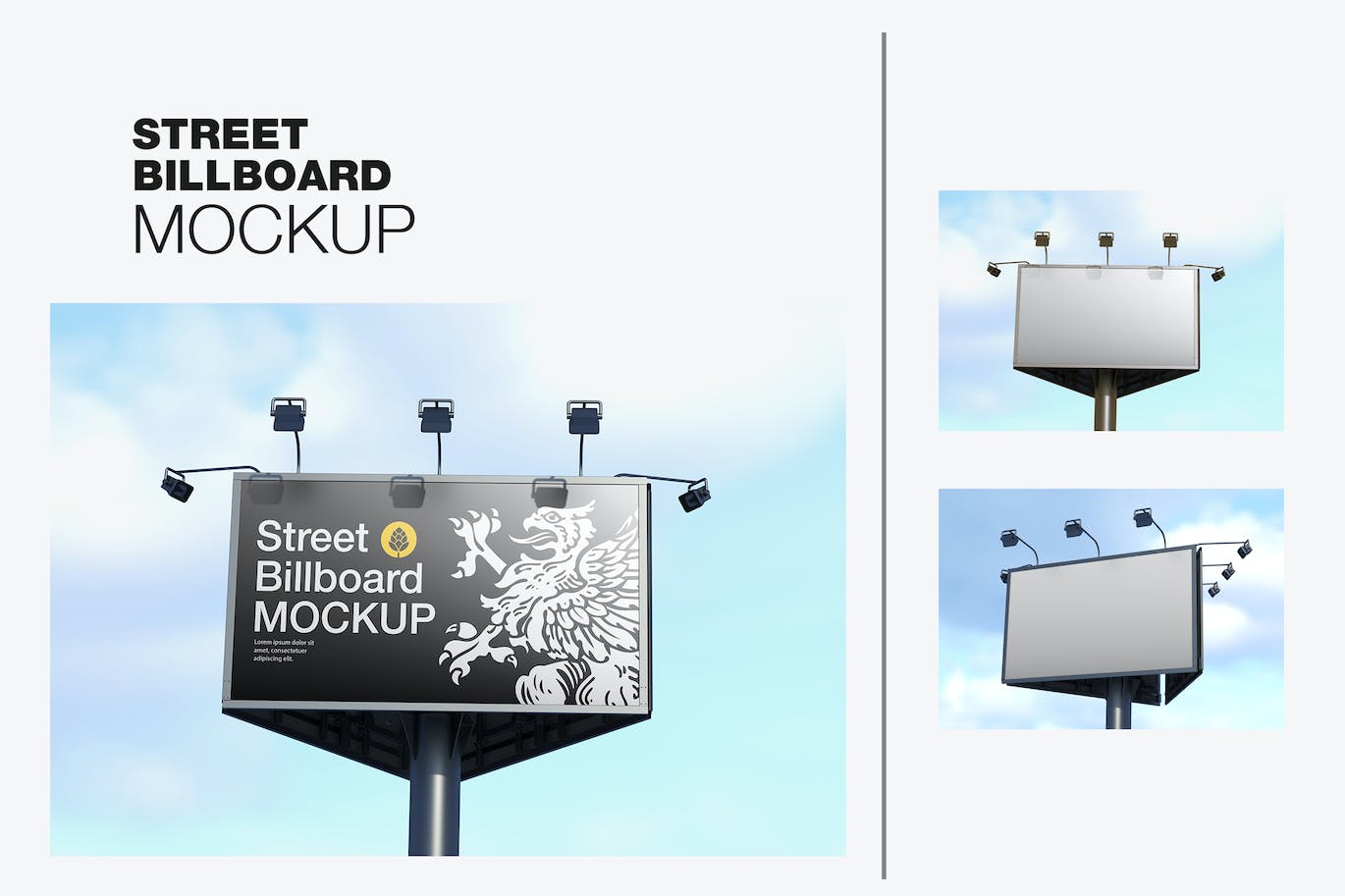 城市高速公路广告牌设计样机 (PSD)