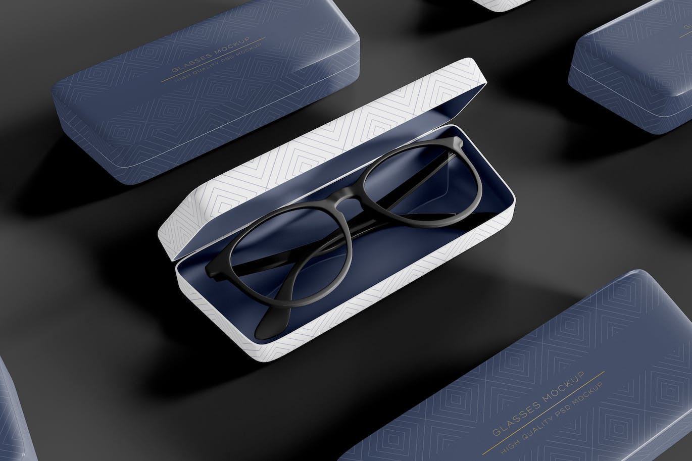 眼镜盒品牌包装设计样机 (PSD)