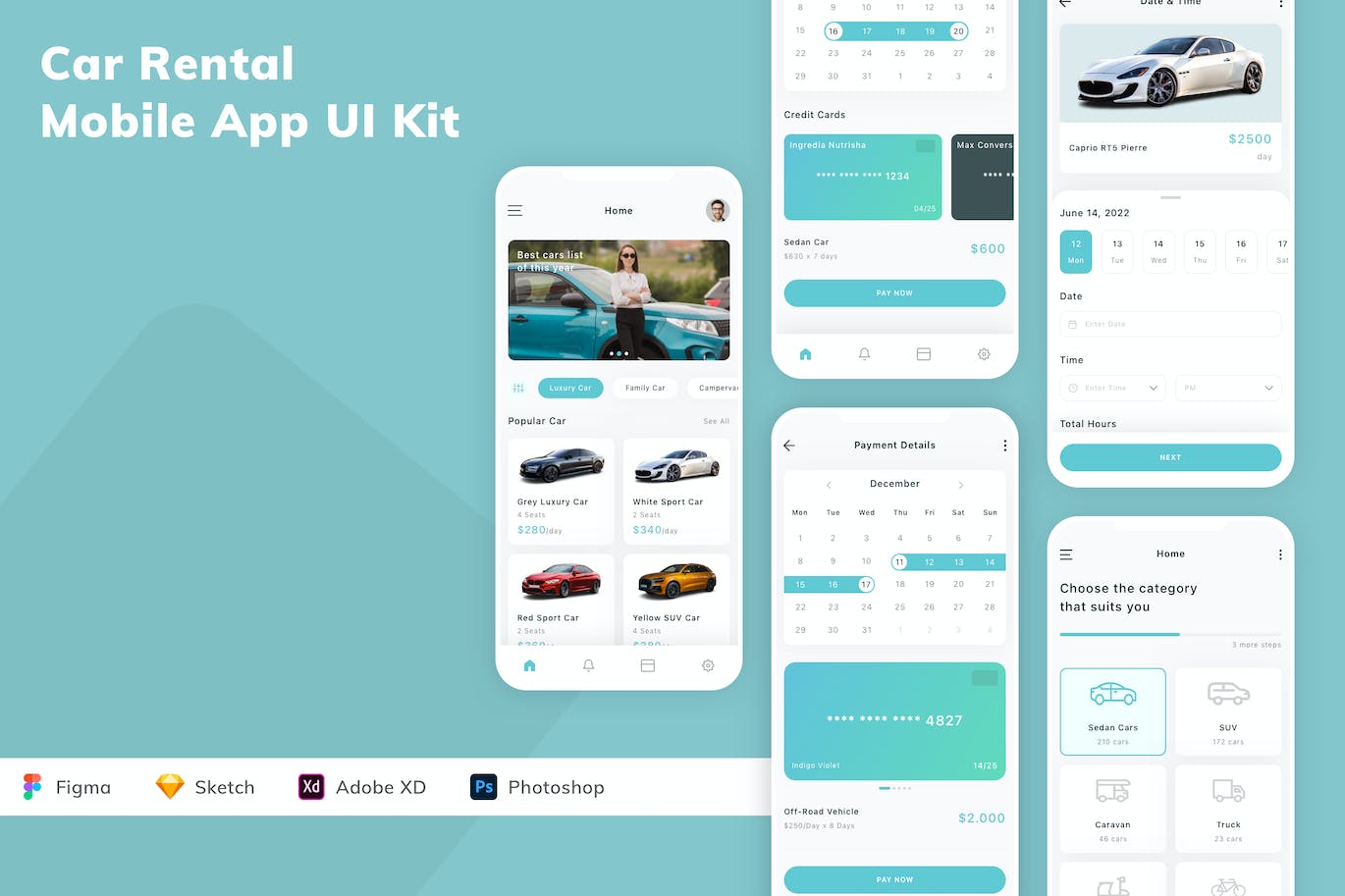 租车移动应用App UI Kit