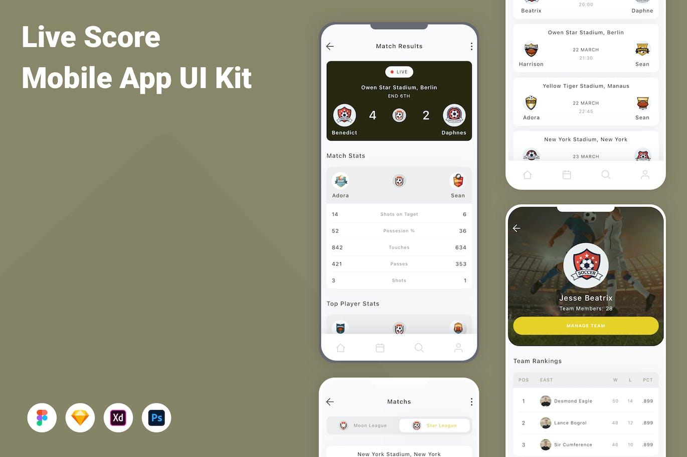 赛事比分直播App UI Kit