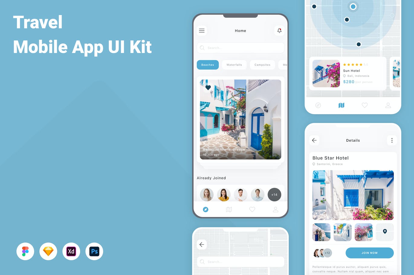 旅游移动应用 App UI Kit