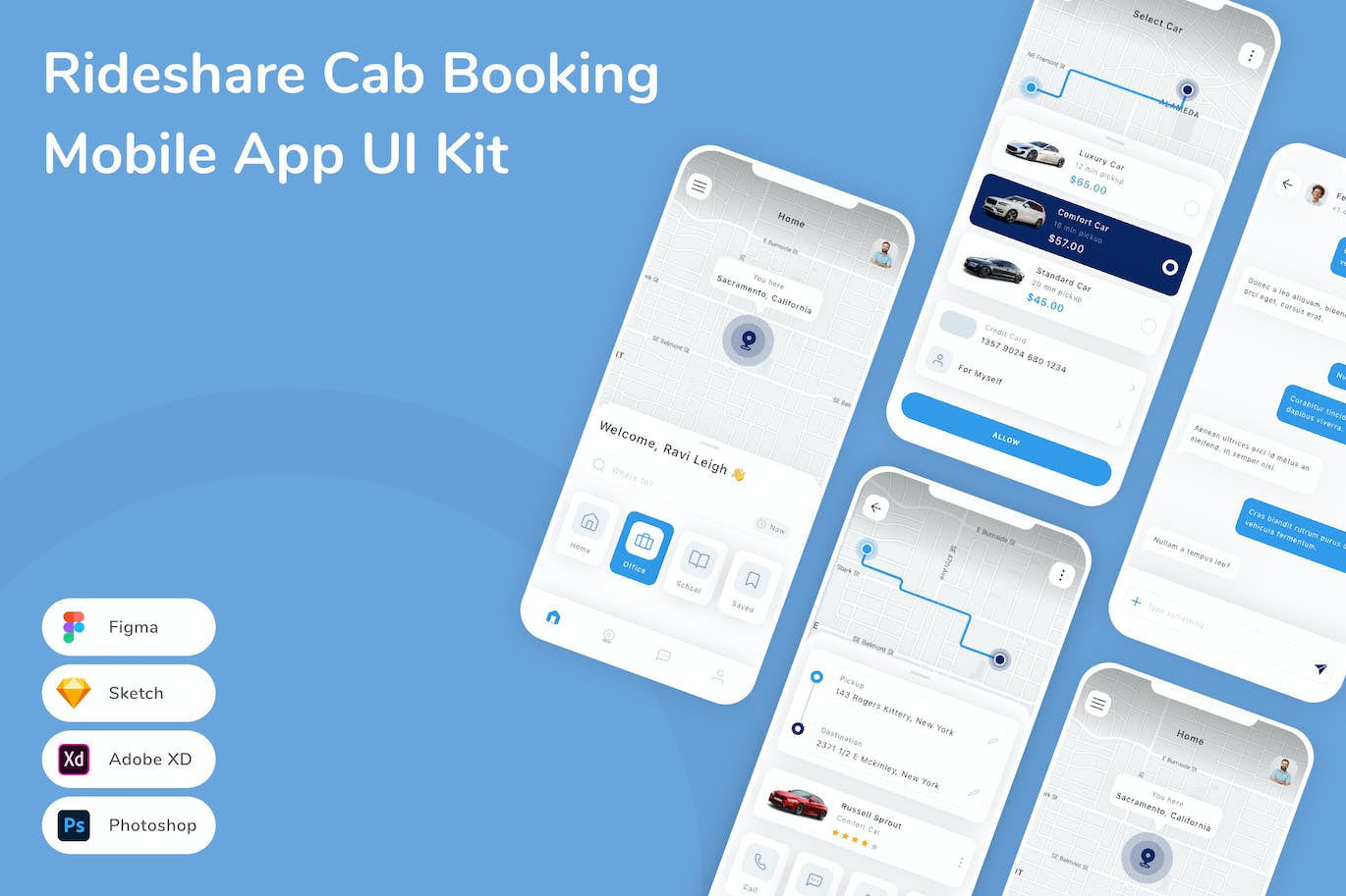 出租车预订移动应用App UI Kit