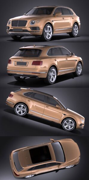 2016宽Bentley宾利Bentayga汽车3D模型（OBJ,FBX,MAX,C4D,LWO）