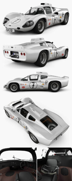 带内饰的1966款Chaparral 2D赛车3D模型（OBJ,FBX,MAX,C4D,LWO）