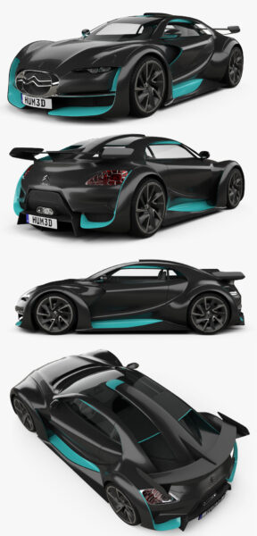 2011款雪铁龙DS Survolt 概念跑车3D模型（OBJ,FBX,MAX,C4D,LWO）