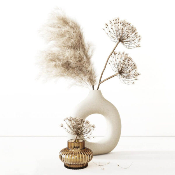 花瓶中的干花3D模型（FBX,MAX）