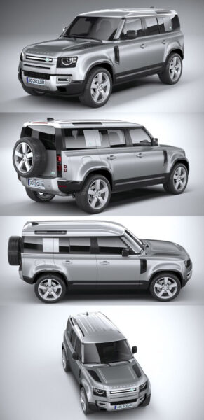 2020款路虎卫士Land Rover Defender 110越野车3D模型（OBJ,FBX,MAX,C4D,LWO）