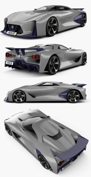 Nissan 2020 Vision Gran Turismo concept 2014款跑车3D模型（OBJ,FBX,MAX,C4D,LWO）